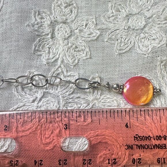Triple Layer Statement Necklace Genuine Freshwater Pearls Hot Pink & Orange - Picture 6 of 7